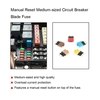 IZTOSS Manual Reset Circuit Breaker Blade Fuse with Button 10A for Car Truck Motorcycle