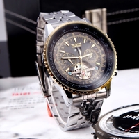 Jaragar Automatic Self-winding Mechanical Wrist Watch with Analog Display Stainless Strap Luxury Design Balance Wheel Gold & Black