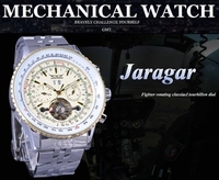 JARAGAR Fashion Automatic Mechanical Watch Stainless Steel Strap Men Wrist Watch