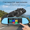 Junsun 7" 3G Car Camera DVR Touch Screen GPS Navigation HD 1080P Dual Lens Rearview Mirror Video FM Transmit +Free Europe Map