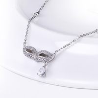 JURE S925 Solid Sterling Silver Chain Necklace The One Jewelry Zirconia 18 Inch