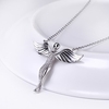 JURE S925 Solid Sterling Silver Chain Necklace The One Jewelry Zirconia Angel-shaped 18 Inch