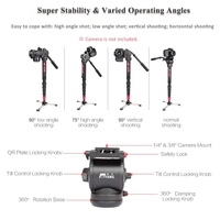 JY0506 Professional Aluminum Alloy Monopod with Fluid Head Capacity 4kg