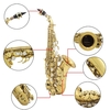 LADE Brass Golden Carve Pattern Bb Bend Althorn Soprano Saxophone