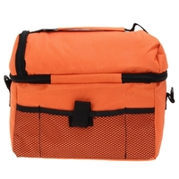 Large Capacity Insulated Square Lunch Bag Cooler Tote Carry Bags Travel Bento Box with Adjustable Shoulder Strap (Wine Red)