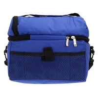 Large Capacity Insulated Square Lunch Bag Cooler Tote Carry Bags Travel Bento Box with Adjustable Shoulder Strap (Wine Red)