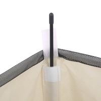 Large Foldable Oxford Cloth Laundry Basket Bin Mesh Drawstring Dirty Clothes Hamper with Handles 4 Support Rods Universal Wheels