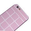 Lattice Grid Protective Brushed Aluminum Hard Back Case Cover Skin for Apple iPhone 6 Pink