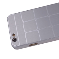 Lattice Grid Protective Brushed Aluminum Hard Back Case Cover Skin for Apple iPhone 6 Silver