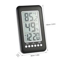 LCD ?/? Wireless Indoor Digital Thermometer Hygrometer Clock Temperature Humidity Meter Alarm Clock
