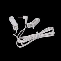 Lead Wires Connecting Cables with 2 Ear Clips for Digital TENS Therapy Machine Massager 2.5mm Plug