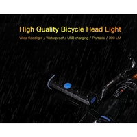 LEADBIKE LED Bike Light USB Rechargeable Aluminium Alloy Headlight 5W Electric Torch Waterproof Lighting Fitting