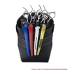Leather Barber Scissor Hairdressing Holster Pouch Holder Case Rivet Clips Bag with Waist Shoulder Belt
