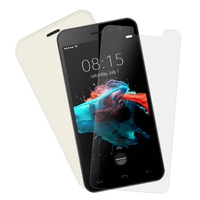 Leather Phone Case Flip Cover Shell Tempered Glass Phone Screen Protector 2 in 1 Gift Pack for HOMTOM HT16