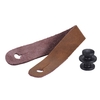 Leather Strap Button Headstock Tie Adaptor for Acoustic Electric Guitar Ukelele Bass Brown
