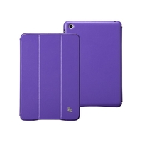 Leatherette Magnetic Smart Cover Protective Case Stand for iPad mini Wake-up Sleep Ultrathin Purple