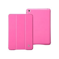 Leatherette Magnetic Smart Cover Protective Case Stand for iPad mini Wake-up Sleep Ultrathin Red