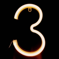 LED 0-9 Shape Figure Lamp Warm White