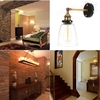 Lixada Vintage Glass Wall Sconces Rustic Country Wall Lamps Retro Mounted Wall Bedroom Stair Mirror Lamps E27