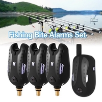 Lixada Wireless Digital Fishing Alarm Fishing Bite Alarms Set Fishing Receiver Sound Alert Kit Led Alarm Indicator with Portable Case