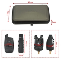 Lixada Wireless Fishing Alarm Set 4 Fishing Bite Alarms + 1 Receiver in Case LED Carp Fishing Alert