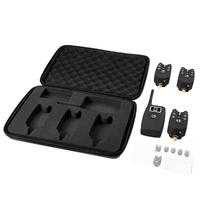 Lixada Wireless Fishing Bite Alarms Set Digital Fishing Alarm Kit LED Alarm Indicator Alert Bell Receiver Fishing Tackle with Zippered Box