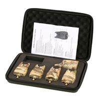 Lixada Wireless Fishing Bite Alarms Set Digital Fishing Alarm Kit LED Alarm Indicator Alert Bell Receiver Fishing Tackle with Zippered Box