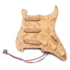 Loaded Prewired Wooden Guitar Pickguard Maple Wood Plate SSS Pickups with Decorative Flower Pattern for Fender ST Electric Guitars