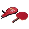 Long Handle Shake-hand Table Tennis Racket Ping Pong Paddle + Waterproof Bag Pouch Red