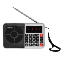 Longruner L-63 Mini FM Radio Speaker Digital Stereo Speaker High Fidelity Sound Quality LED Display Screen USB Disk TF Card 3.5mm AUX-IN