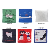 Lovely Cute Cat Cotton and Linen Pillowcase Back Cushion Cover Throw Pillow Case for Bed Sofa Car Home Decorative Decor 45 * 45cm