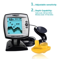LUCKY 2-in-1 Fish Finder Wired / Wireless Fishfinder Depth Sounder Sensor Transducer Fish Detector Monitor