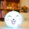 Luminous Soft LED Colorful Sweet Round Smiling Face Stuffed Plush Toy Night light Pillow Cushion Decorative Emoji Pillows White Style 1