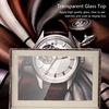 Luxury 12 Slot Watch Box Organizer Glass Top PU Leather Watch Display Case for Men/Women with Pillows Crocodile-Like Texture