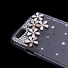 Luxury Clear Transparent Crystal Bling Rhinestone Diamond White Flower Case Hard Back Cover Protective Shell for Apple iPhone 6