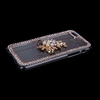 Luxury Clear Transparent Crystal Circle Bling Rhinestone Diamond Pearl Gold Flower Case Hard Back Cover Protective Shell for Apple iPhone 6