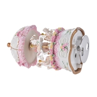 Luxury Dream 3-Horse Rotating Carousel Merry-go-round Windup Music Box