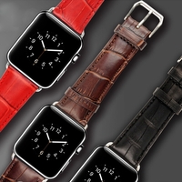 Luxury Geniune Watchbands Leather Strap Classic Stainless Steel Buckle Smart Watch Bands for Apple Watch iWatch 42mm