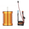 OCDAY 10T 3930KV 4 Poles Sensorless Brushless Motor and Waterproof 60A Sensorless Brushless Car ESC for 1/10 RC Car Truck Boat
