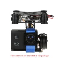 OCDAY 2-Axis Brushless PTZ Control Panel Gimbal for Gopro3 4 DJI SJ4000 SJ5000 Aerial Photography Black