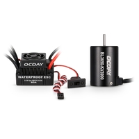 OCDAY 3650 3900KV Brushless Sensorless Motor with 60A Waterproof ESC for 1/10 RC Car Truck