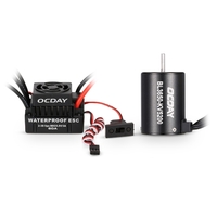 OCDAY 3650 5200KV Brushless Sensorless Motor with 60A Waterproof ESC for 1/10 RC Car Truck