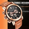 OCHSTIN 2017 Fashion Luxury Men Watch Genuine Leather Quartz Luminous Wristwatch Water-Proof Chronograph Man Casual Watch + Box