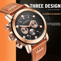 OCHSTIN 2017 Fashion Luxury Men Watch Genuine Leather Quartz Luminous Wristwatch Water-Proof Chronograph Man Casual Watch + Box