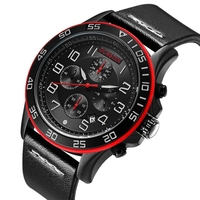 OCHSTIN Fashion Luminous Military Style Quartz Men Wristwatch Genuine Leather Water-Proof Casual Watch Masculino Relogio + Box