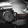 OCHSTIN Fashion Military Style Luminous Quartz Men Watch Leather Big Dial Water-Proof Chrono Casual Wristwatch + Box