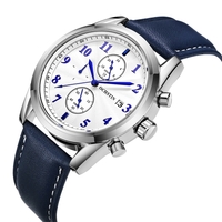 OCHSTIN Fashion Sport Genuine Leather Men Watches Quartz 3ATM Water-resistant Man Wristwatch Calendar Chronograph