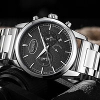 OCHSTIN Luxury Stainless Steel Men Business Watch Quartz Water-Proof Chronograph Sports Style Casual Wristwatch Masculino Relogio + Box