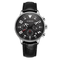 OCHSTIN New Fashion Luxury Genuine Leather Luminous Men Watch Calendar Quartz Analog Man Casual Wristwatch 30M Water-Resistant + Box