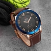 OHSEN Dual Display Digital Quartz Men Watch Water-Proof Casual Wristwatch Genuine Leather Cool Man Sports Watch Backlight/Alarm Masculino Relogio